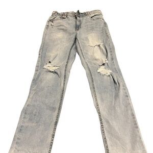 RUE 21 Vanilla Star Size 11 High Waisted Ripped and Faded Jeans